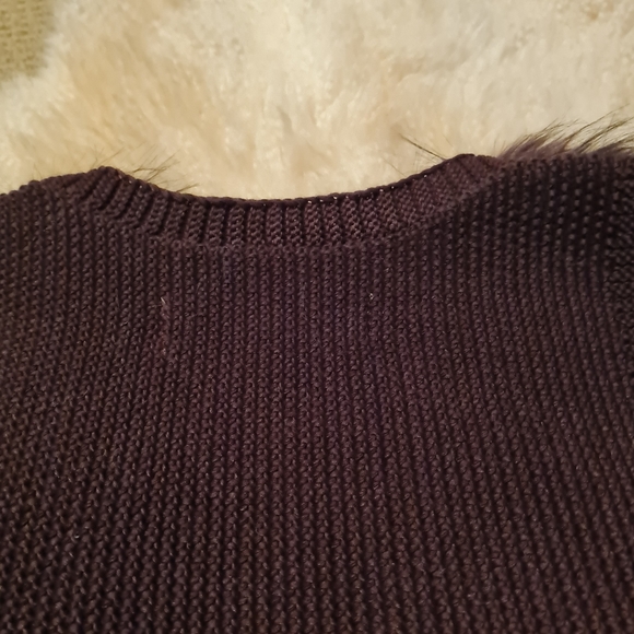 Boutique Debby Collection Faux Fur Open Front Vest Brown Burgundy Size S NWT - Picture 6 of 11